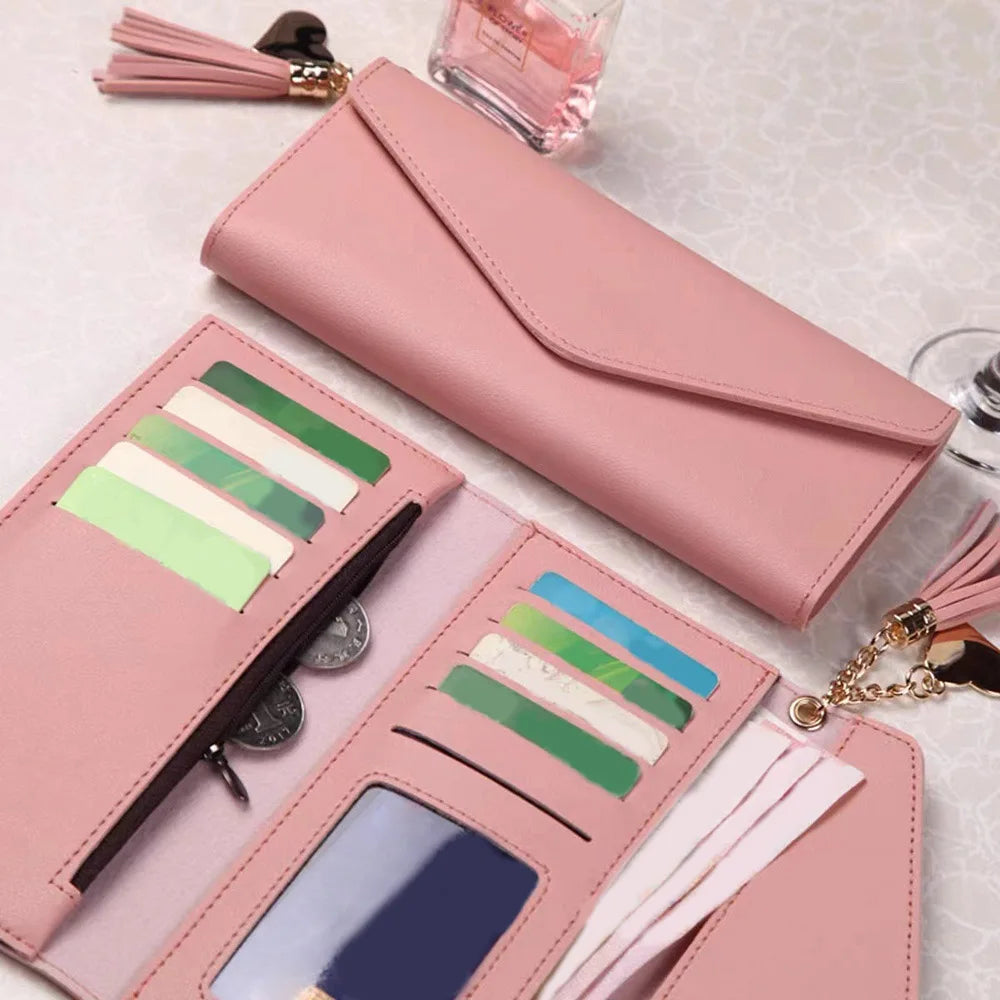 Billetera de mujer de cuero larga - Clutch tarjetero multifunción FuturaTrend