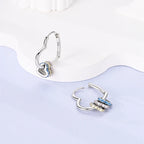 Pendientes de aro con cristales en plata de ley 925: un diseño elegante para mujer.