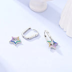 Pendientes de aro con cristales en plata de ley 925: un diseño elegante para mujer.