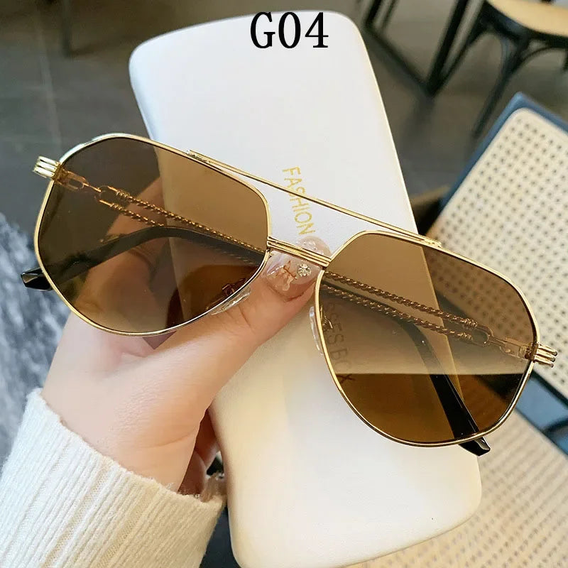 Gafas de sol aviador vintage — Lujo de diseñador UV400 unisex