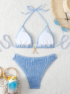 Bikini sexy con volantes para mujer 2026 - Traje de baño de dos piezas de tiro bajo para la playa de verano