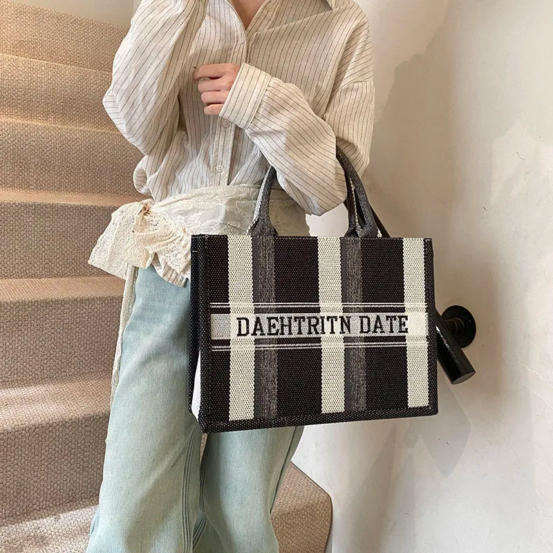 Sac de Plage Boho Fashion Grande Capacité - Tote Canvas Designer Été 2025