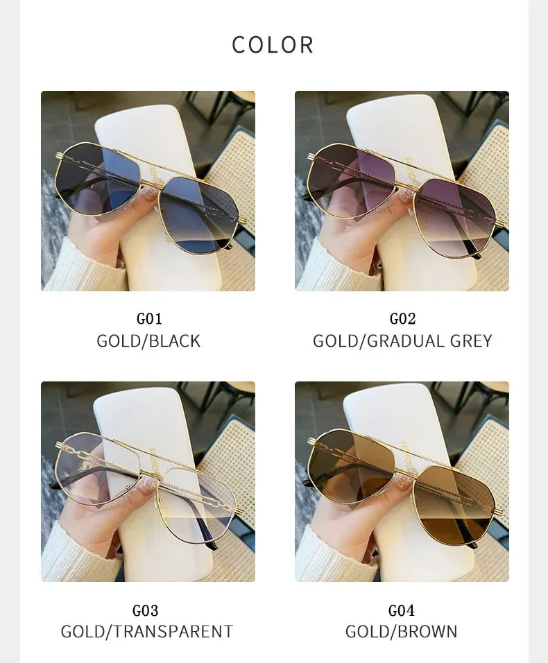 Lunettes de Soleil Aviateur Vintage — Designer Luxury UV400 Unisexe