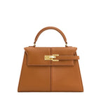 Women's Genuine Leather Brown Handbag — Crossbody Shoulder Bag 28x18x10 cm