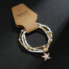 Set of 3 Bohemian Shell Anklets - Foot Jewelry