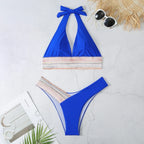 Bikini sexy 2026 para mujer, estilo halter, tanga y cintura alta - Traje de baño brasileño de dos piezas