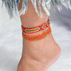 Bohemian Beaded Anklet - Embroidered Foot Jewelry