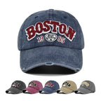 Casquette Baseball BOSTON Rétro Brodée - Chapeau Soleil Hip Hop Printemps Automne Ajustable