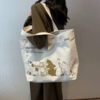 Bolso tote de lona para mujer - Gran capacidad, cierre de cremallera, ideal para el trabajo.