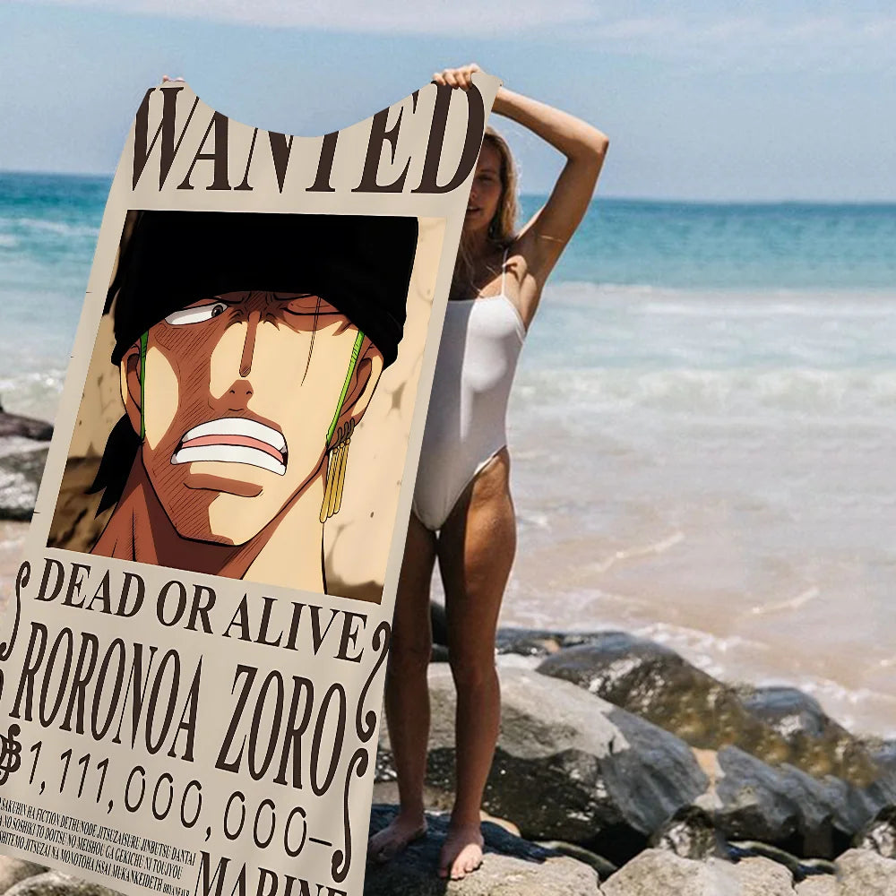 Serviette de Plage ONE PIECE Anime Enfants - Absorbante Séchage Rapide Voyage Gym Camping