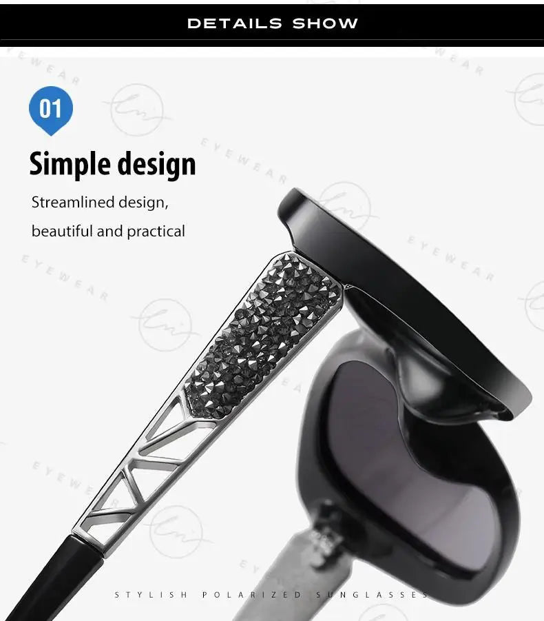 Lunettes de Soleil Femme LM Polarisées Carrées - UV400 Gradient Luxury 2024