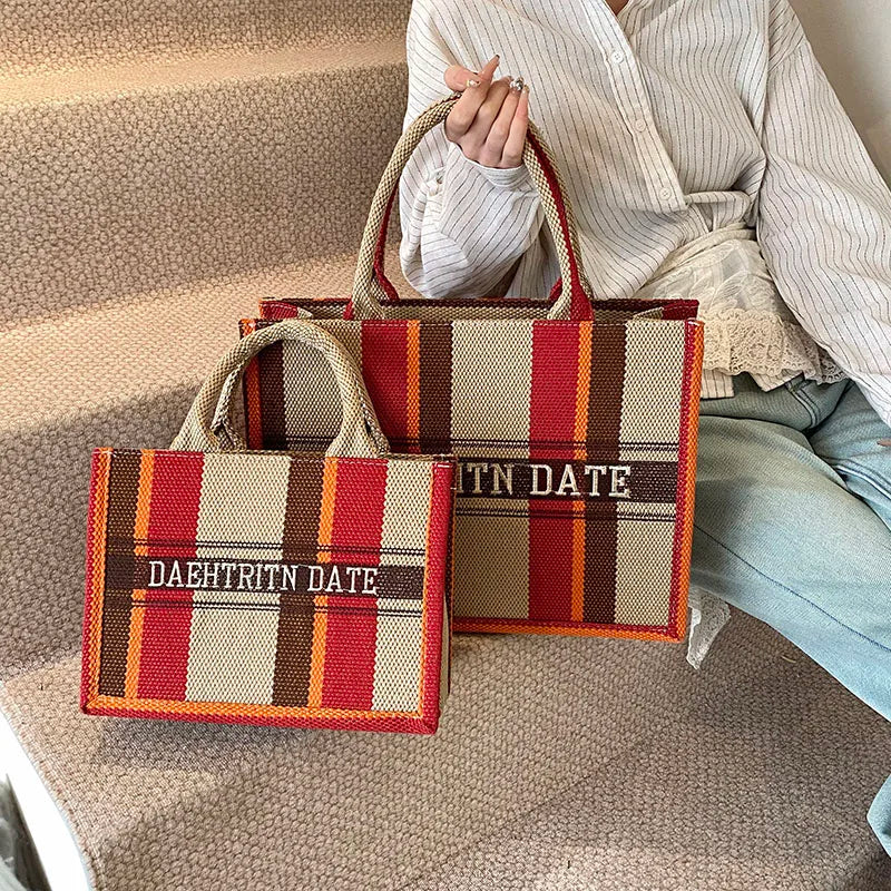 Sac de Plage Boho Fashion Grande Capacité - Tote Canvas Designer Été 2025