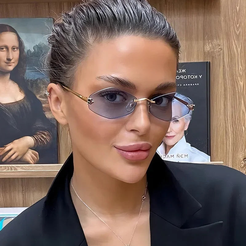 Luxury Polygonal Women's Sunglasses — Elegant Metal Rhombus UV400