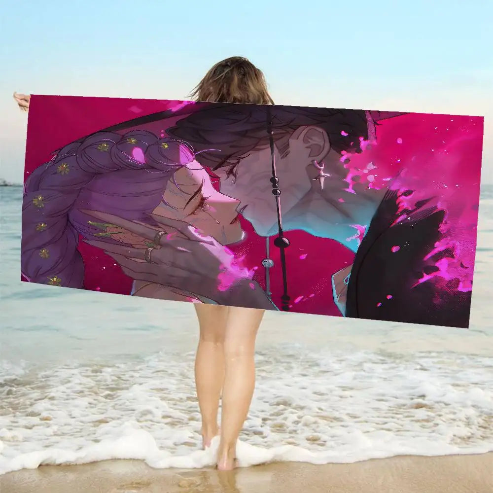 Serviette de Plage Kpop Anime Colorée Microfibre - Séchage Rapide Anti-Sable Yoga Spa Gym
