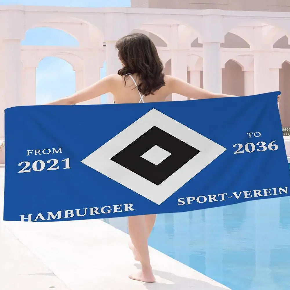 Serviette de Plage Hamburger SV Microfibre Colorée - Séchage Rapide Yoga Spa Gym Piscine