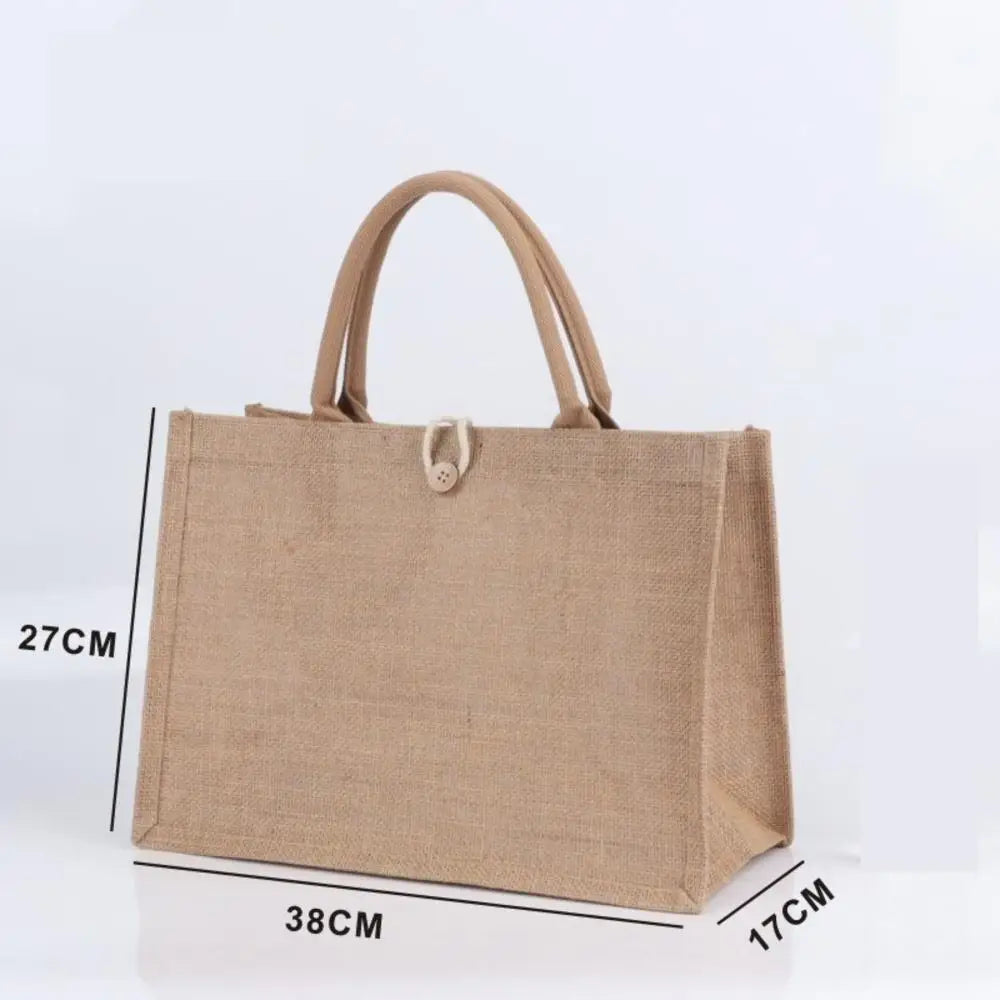 Sac Tote Lin Toile de Jute Femme Plage Écologique - Shopping Épaule Tailles Multiples