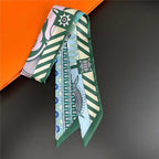 Seidenbandana mit floralem Wellenmuster - Luxus Haaraccessoire