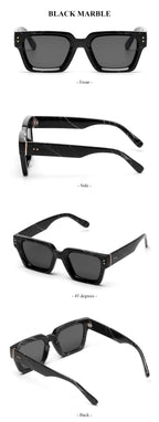 Premium Black Square Sunglasses — Luxury UV400