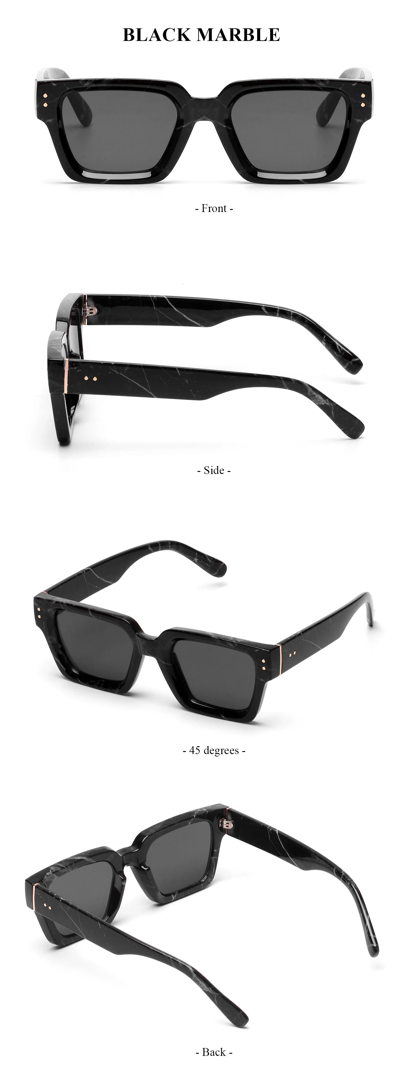 Lunettes de Soleil Carrées Homme Luxury Premium - Design Noir