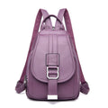 Sac à Dos Femme Violet - Cuir Synthétique Compact pour École et Voyage