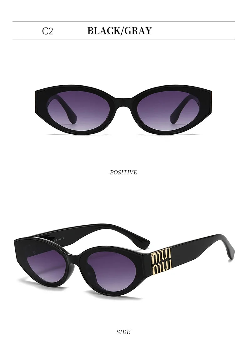 Unisex Glamour Sonnenbrille Oval - Minimalistische Mode UV400