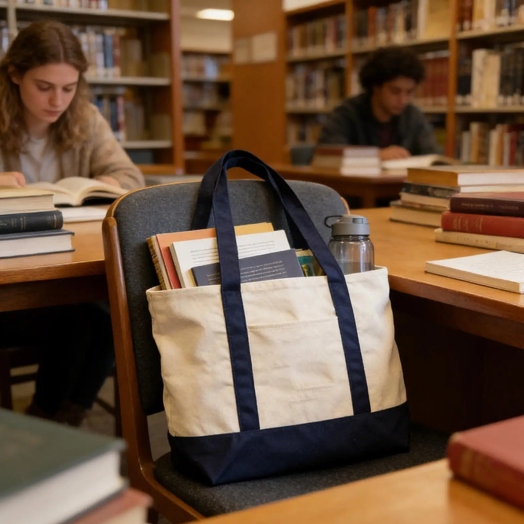 Grand Sac Tote Canvas Femme Réutilisable - Broderie Plage Voyage Gym Shopping