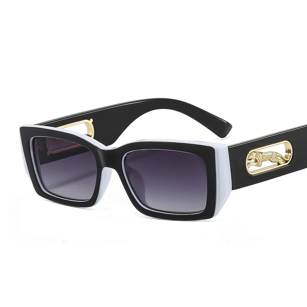 Lunettes de Soleil Rectangulaires Petites Unisexe — Vintage UV400 Travel