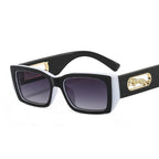 Lunettes de Soleil Rectangulaires Petites Unisexe — Vintage UV400 Travel