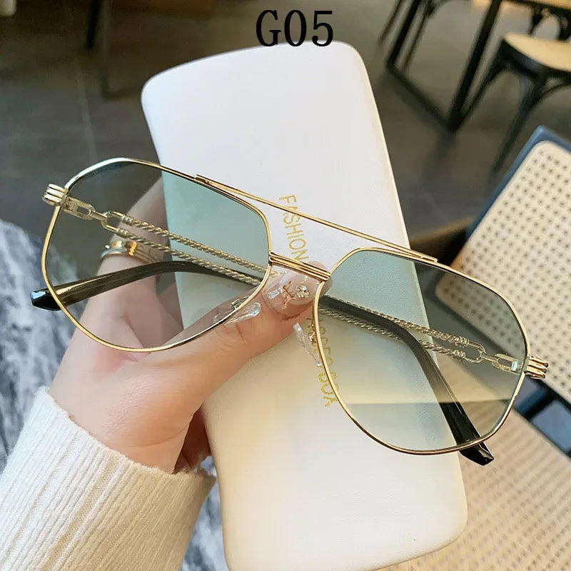Gafas de sol aviador vintage — Lujo de diseñador UV400 unisex