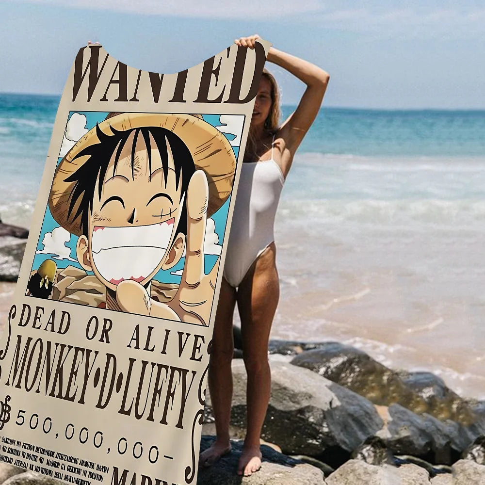 Serviette de Plage ONE PIECE Anime Enfants - Absorbante Séchage Rapide Voyage Gym Camping