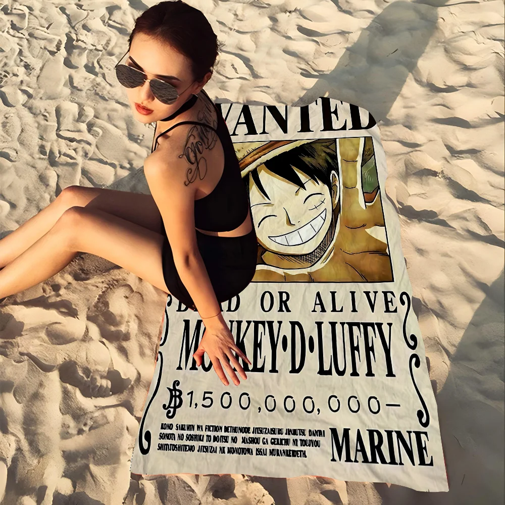 Serviette de Plage ONE PIECE Anime Enfants - Absorbante Séchage Rapide Voyage Gym Camping