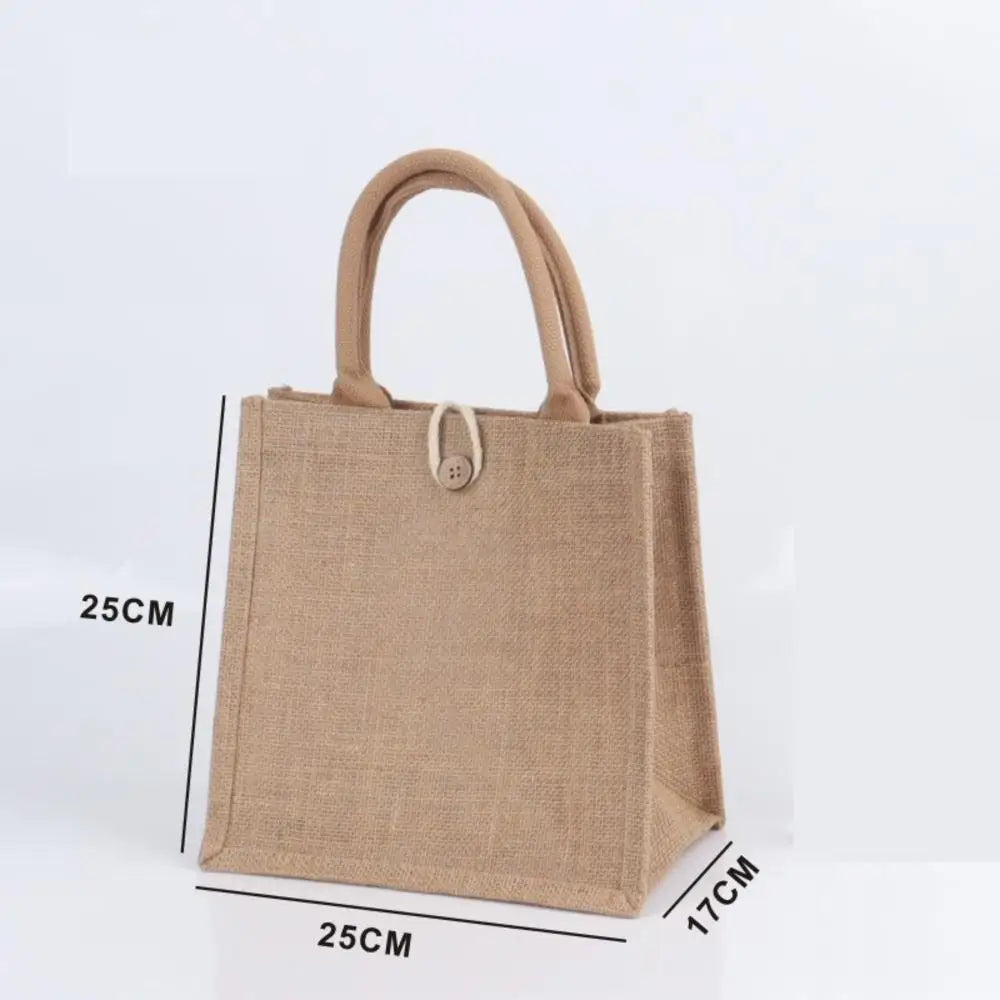Sac Tote Lin Toile de Jute Femme Plage Écologique - Shopping Épaule Tailles Multiples