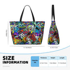 Bolso de playa impermeable con estampado de grafiti - Bolso de viaje de gran capacidad para mujer