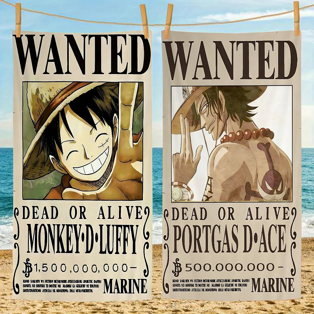 Serviette de Plage ONE PIECE Anime Enfants - Absorbante Séchage Rapide Voyage Gym Camping