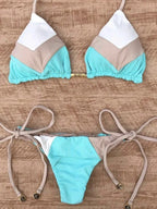Bikini Sexy Multicolore Push-Up Femme - Maillot de Bain Côtelé Brésilien Deux Pièces