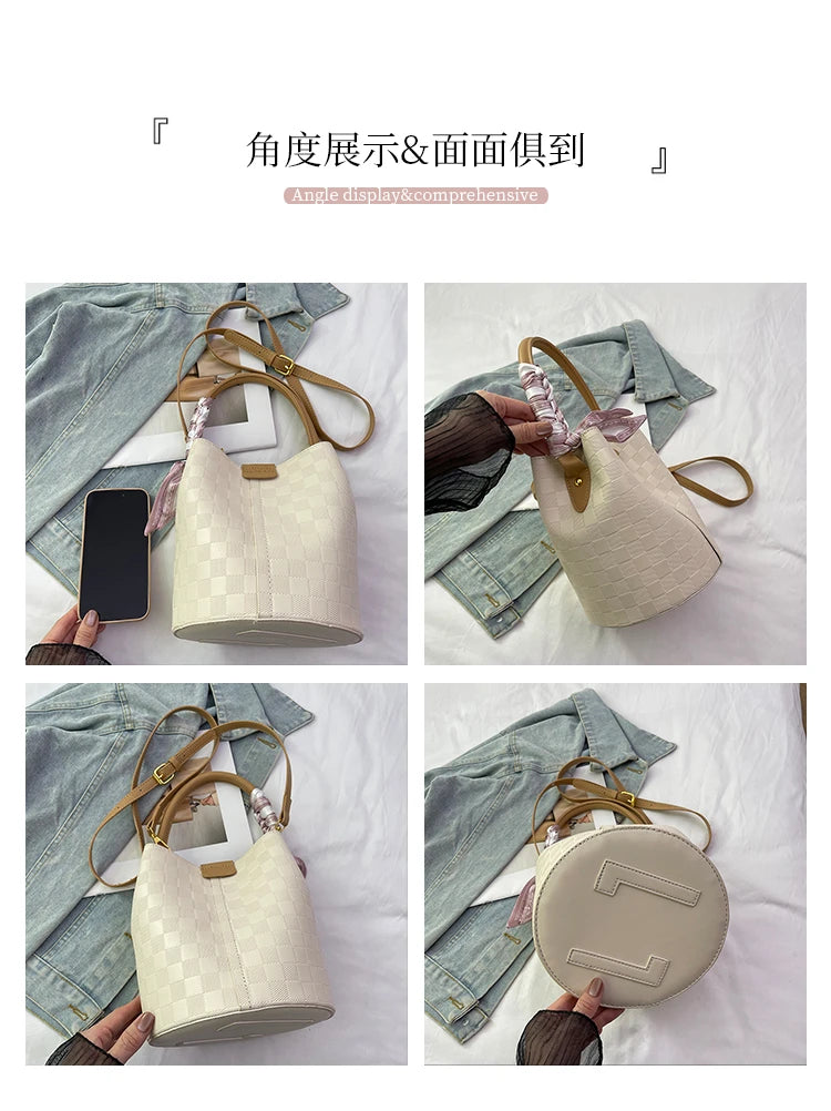 Bolso de hombro de cuero para mujer - Tote grande clásico de lujo