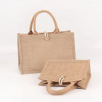 Bolso tote de lino y yute para mujer - Bolso de playa ecológico - Bolso de hombro para ir de compras - Varios tamaños