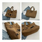Bolso tote de lona para mujer - Gran capacidad, cierre de cremallera, ideal para el trabajo.