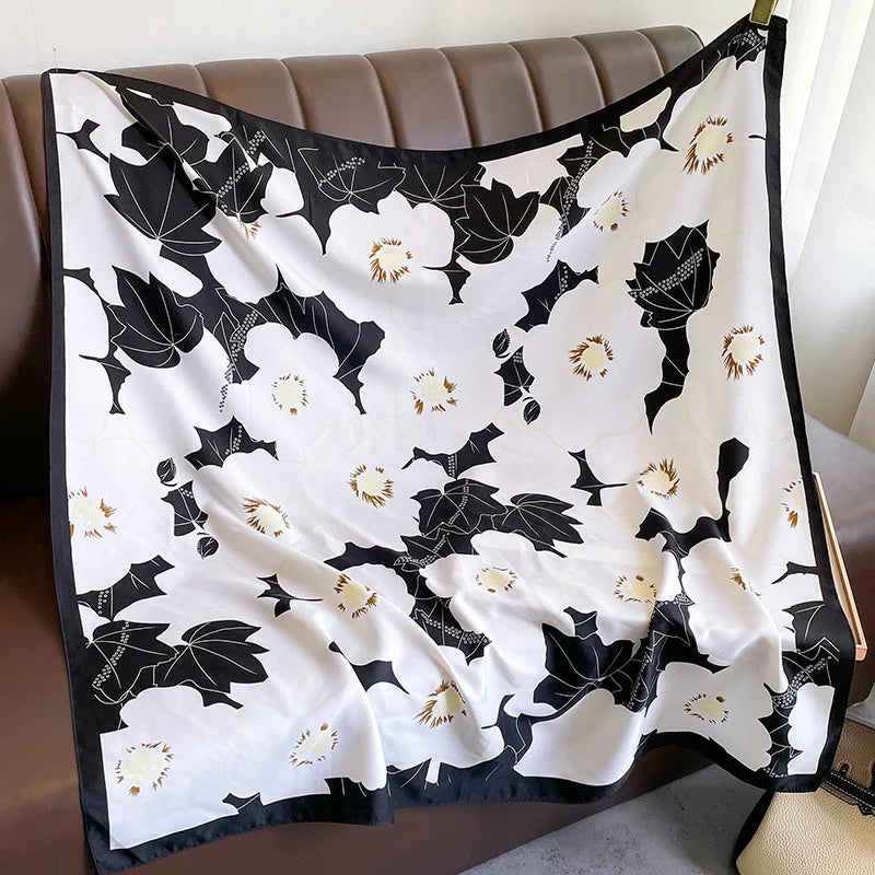 Foulard Carré Soie Twill Designer — Hijab Bandana Luxury FuturaTrend