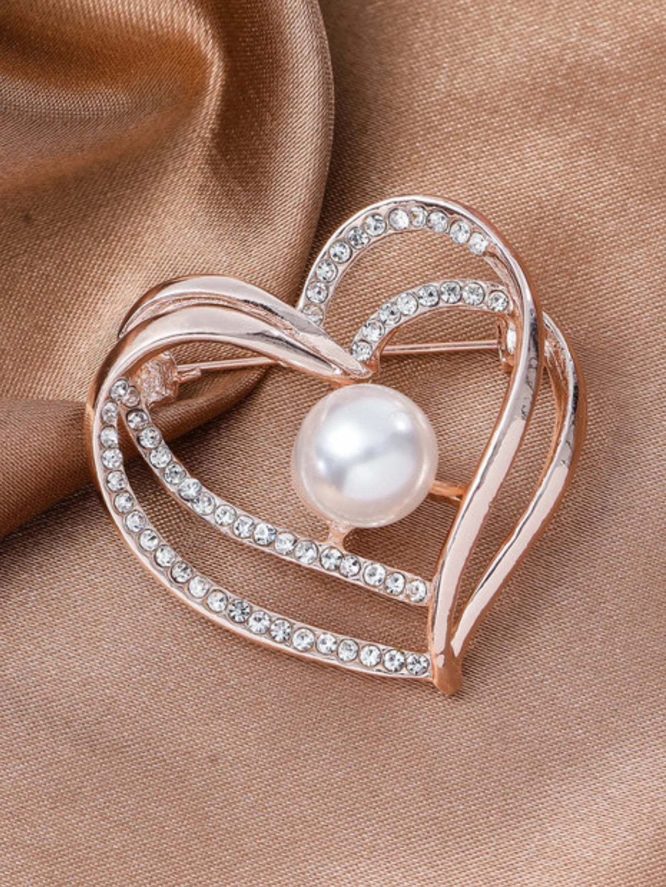 Broche Perle Géométrique Femme - Accessoire Élégant Soirée Cadeau