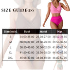 Bikini sexy de cintura alta con fruncido frontal y detalle retorcido para mujer - Traje de baño de dos piezas que estiliza la figura para la playa en verano.