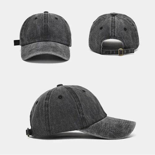 Casquette Baseball Denim Lavé Vintage Unisexe - Snapback Hip Hop Couleur Unie Ajustable