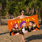 Toalla de playa de microfibra con estampado de anime Kpop de colores: secado rápido, resistente a la arena, ideal para yoga, spa y gimnasio.
