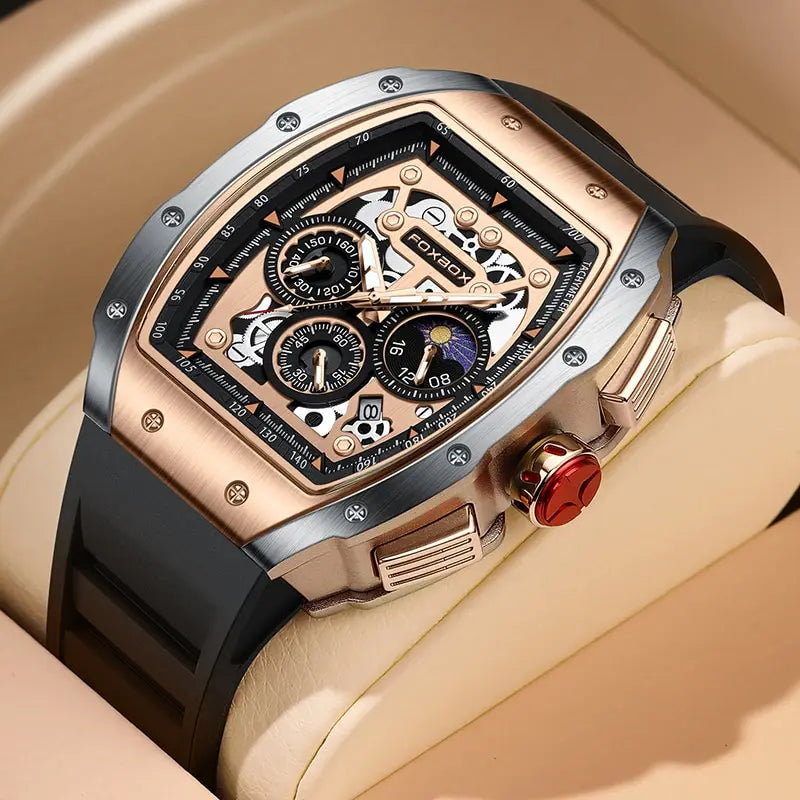 Montre Homme Sport Chronographe Waterproof — Quartz Multifonction 3ATM