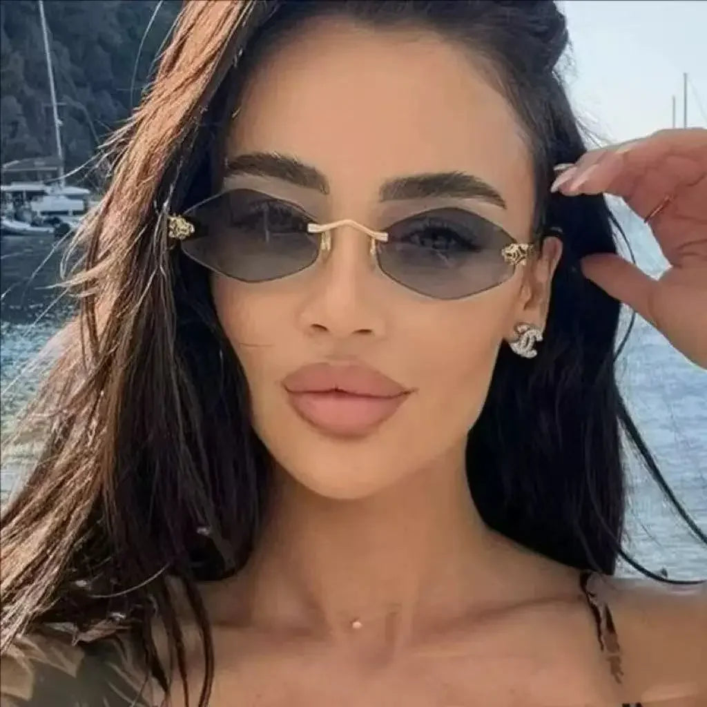Luxury Polygonal Women's Sunglasses — Elegant Metal Rhombus UV400