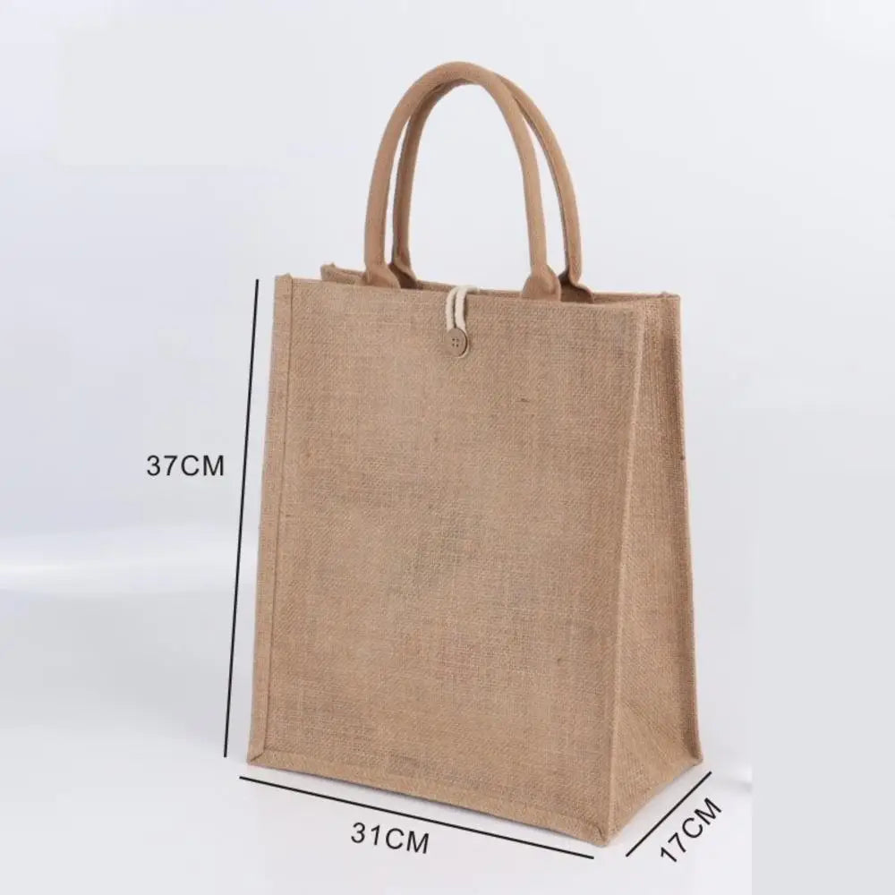 Sac Tote Lin Toile de Jute Femme Plage Écologique - Shopping Épaule Tailles Multiples