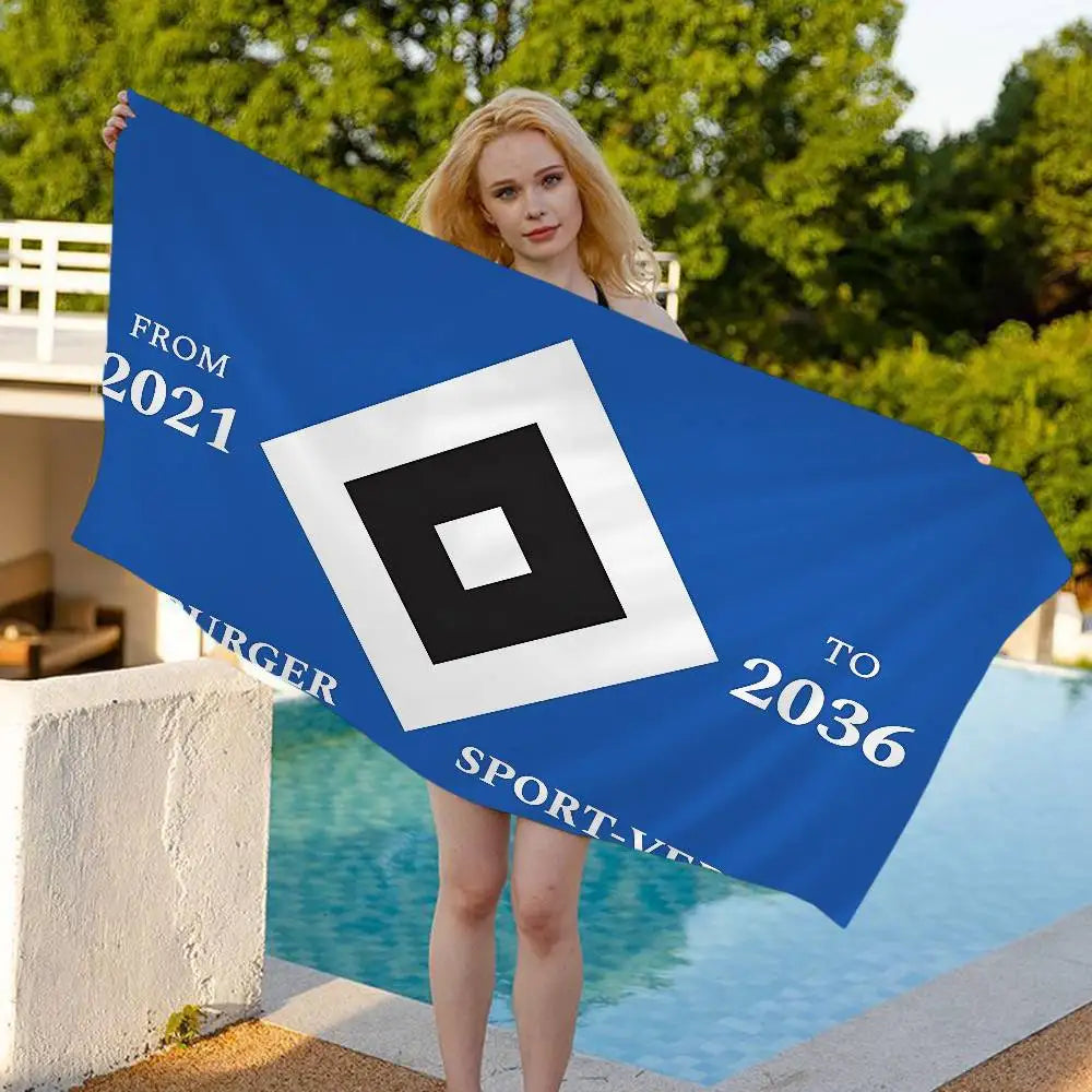 Serviette de Plage Hamburger SV Microfibre Colorée - Séchage Rapide Yoga Spa Gym Piscine