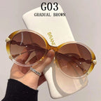 Lunettes de Soleil Femme Rondes Oversize — Luxury Vintage Fashion UV400