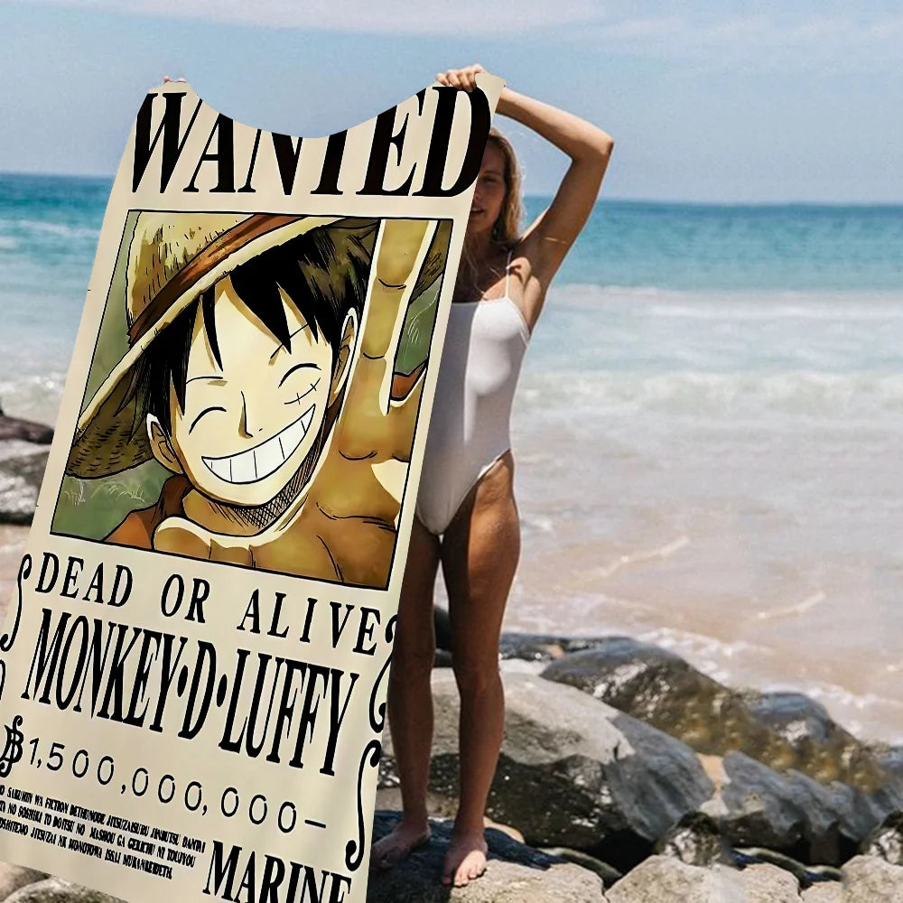 Serviette de Plage ONE PIECE Anime Enfants - Absorbante Séchage Rapide Voyage Gym Camping