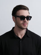 Premium Black Square Sunglasses — Luxury UV400